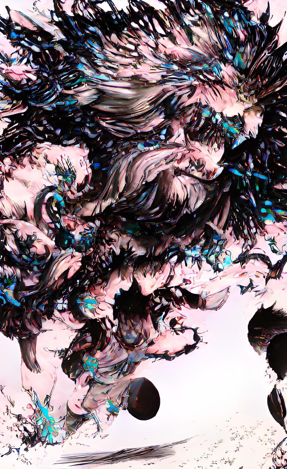 960x1568 Had an AI make these AI generated wallpaper based on King Garou, app is Dream