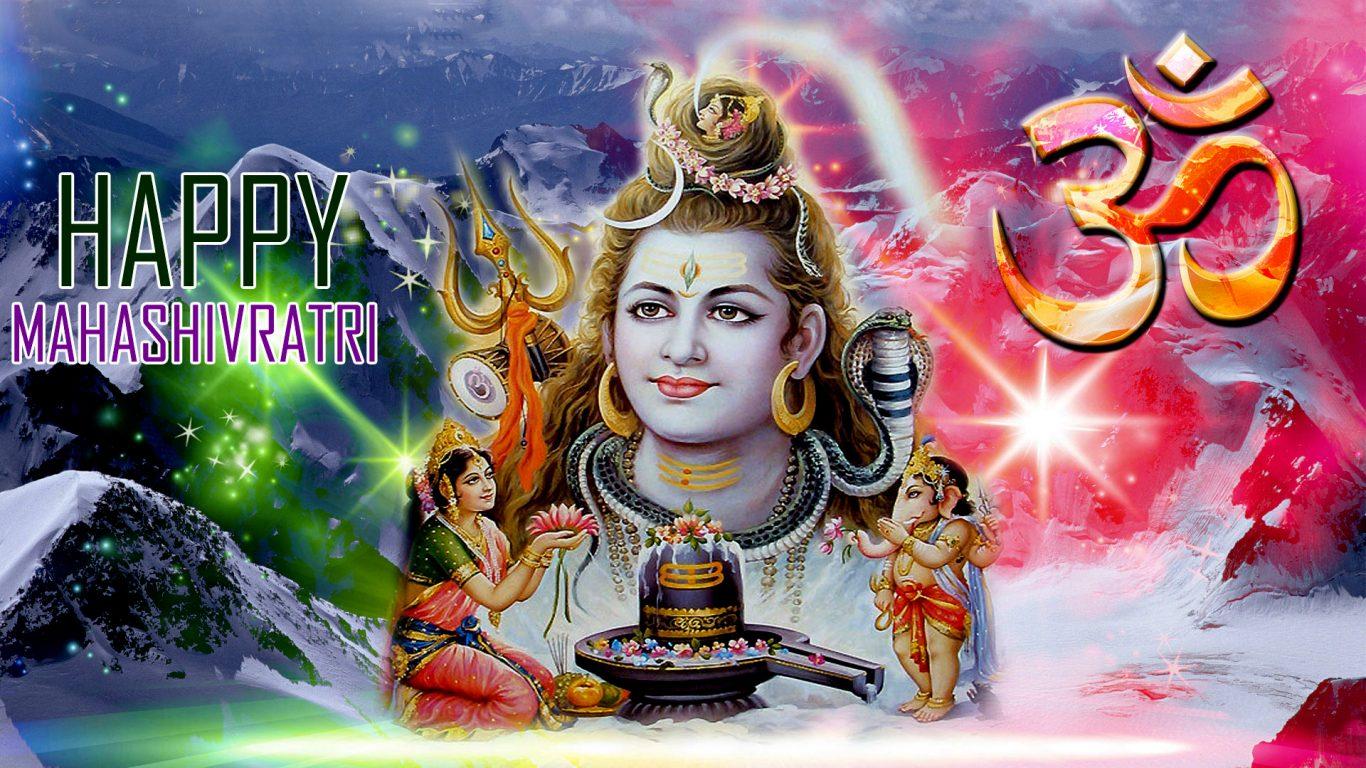 1366x768 Happy Mahashivratri Full HD Wallpaper