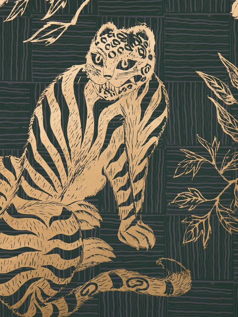 800x1067 Tiger & Magpie Wallpaper in Hunter
