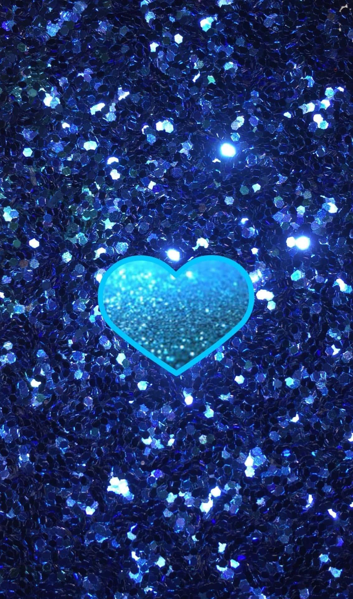 1134x1920 Download Blue Girly Heart Glitters Wallpaper