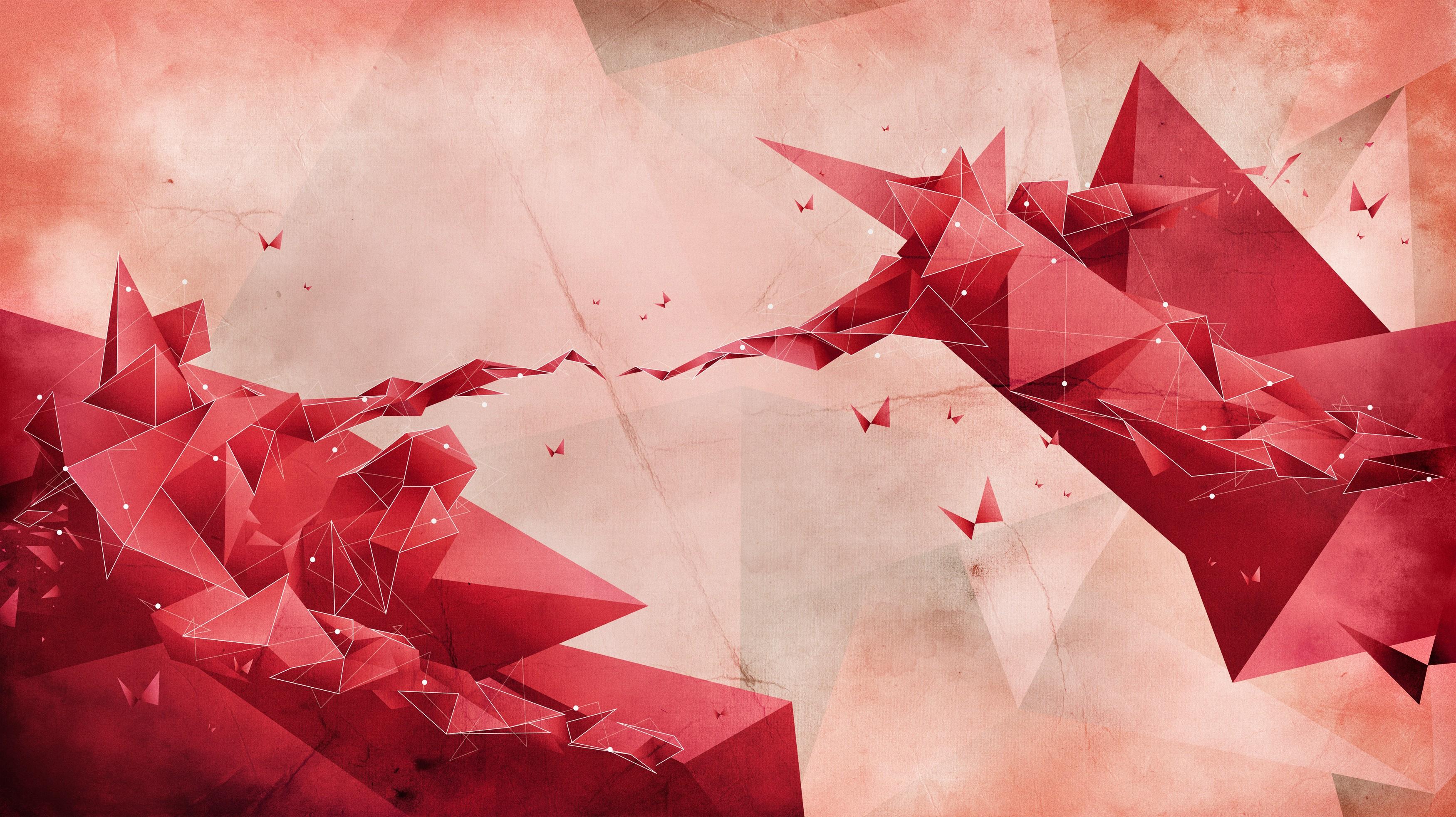 3500x1965 3D, The Creation of Adam, geometry, lines, minimalism, Michelangelo, digital art, artwork, dots, low poly, triangle, imagination, simple Gallery HD Wallpaper