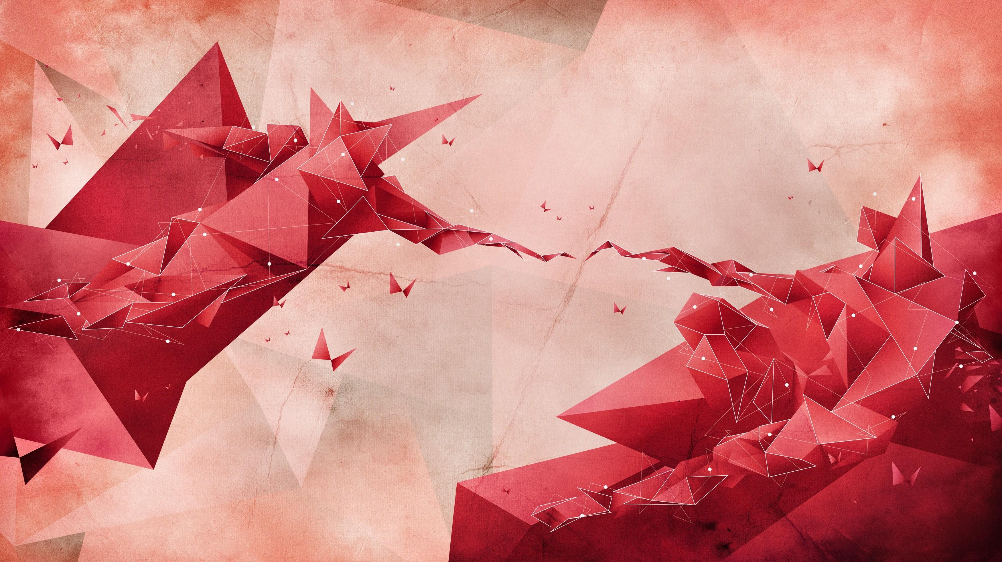 3500x1965 digital art the creation of adam low poly imagination lines butterfly geometry dots simple minimalism michelangelo triangle artwork Gallery HD Wallpaper