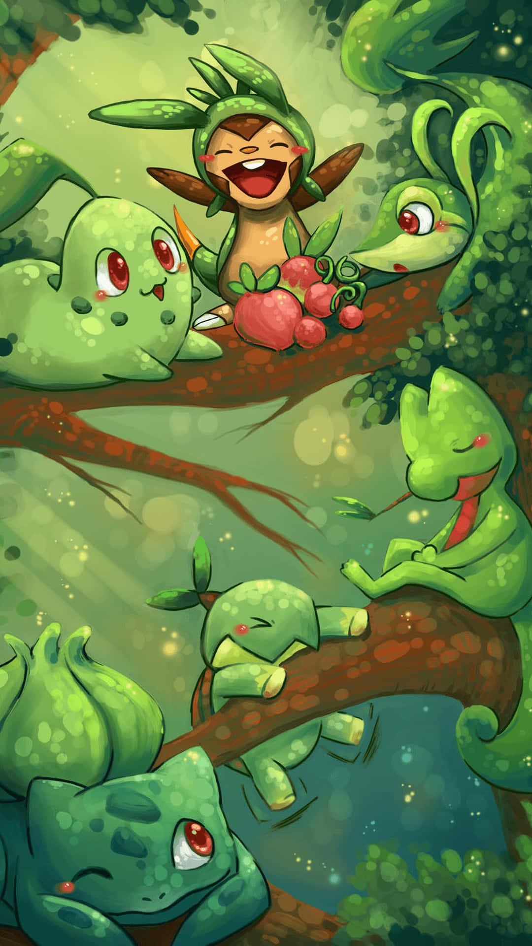 1080x1920 Download Grass Type Pokemon Chespin Wallpaper