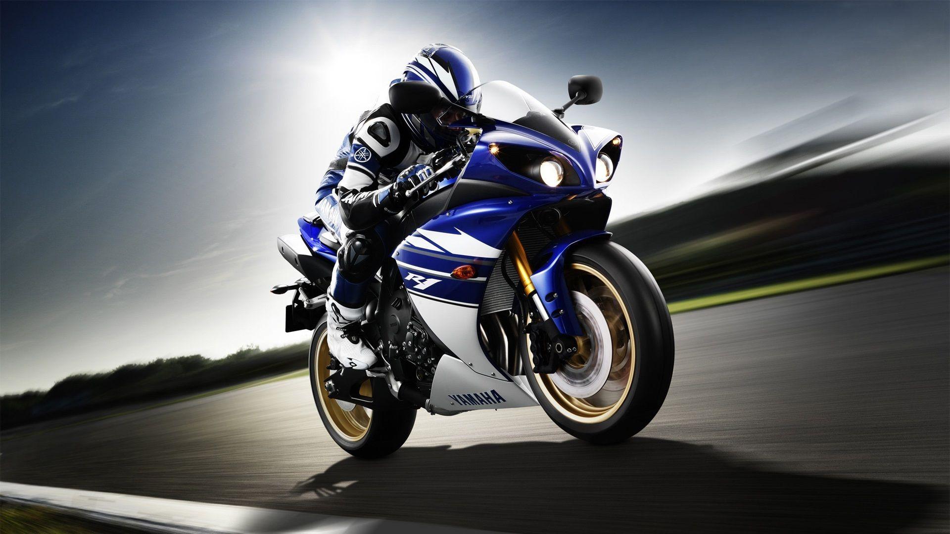 1920x1080 Yamaha YZF R1 Motorcycle, Rider, Sport Bike, Speed Wallpaper