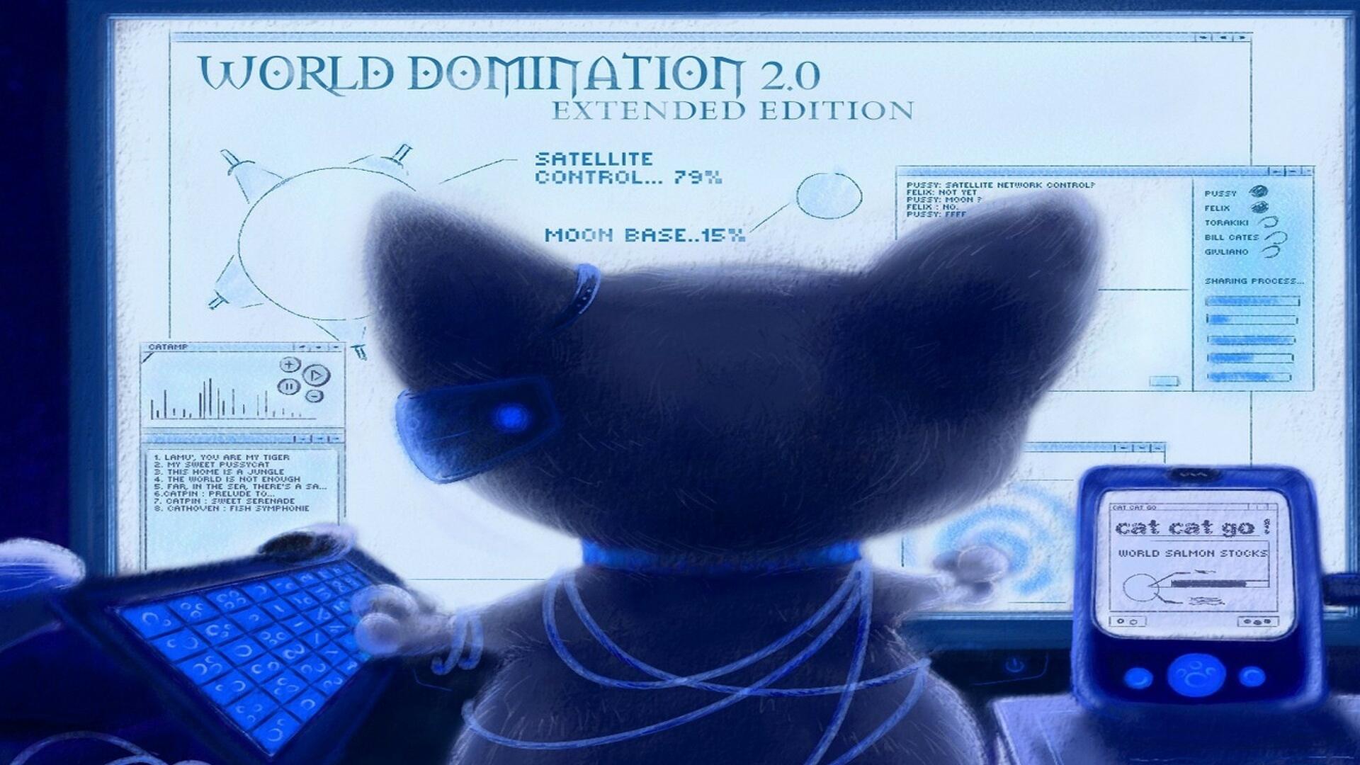1920x1080 Download Wallpaper 1920x1080 cat, computer, blue, screen, keyboard Full HD 1080p HD Background
