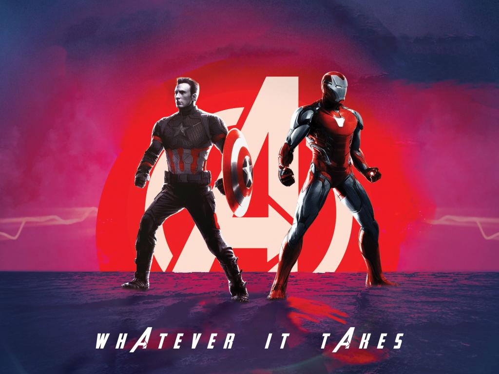 1024x768 Download wallpaper 1024x768 captain america, iron man, avengers: endgame, movie, art, standard 4:3 fullscreen 1024x768 HD background, 21371
