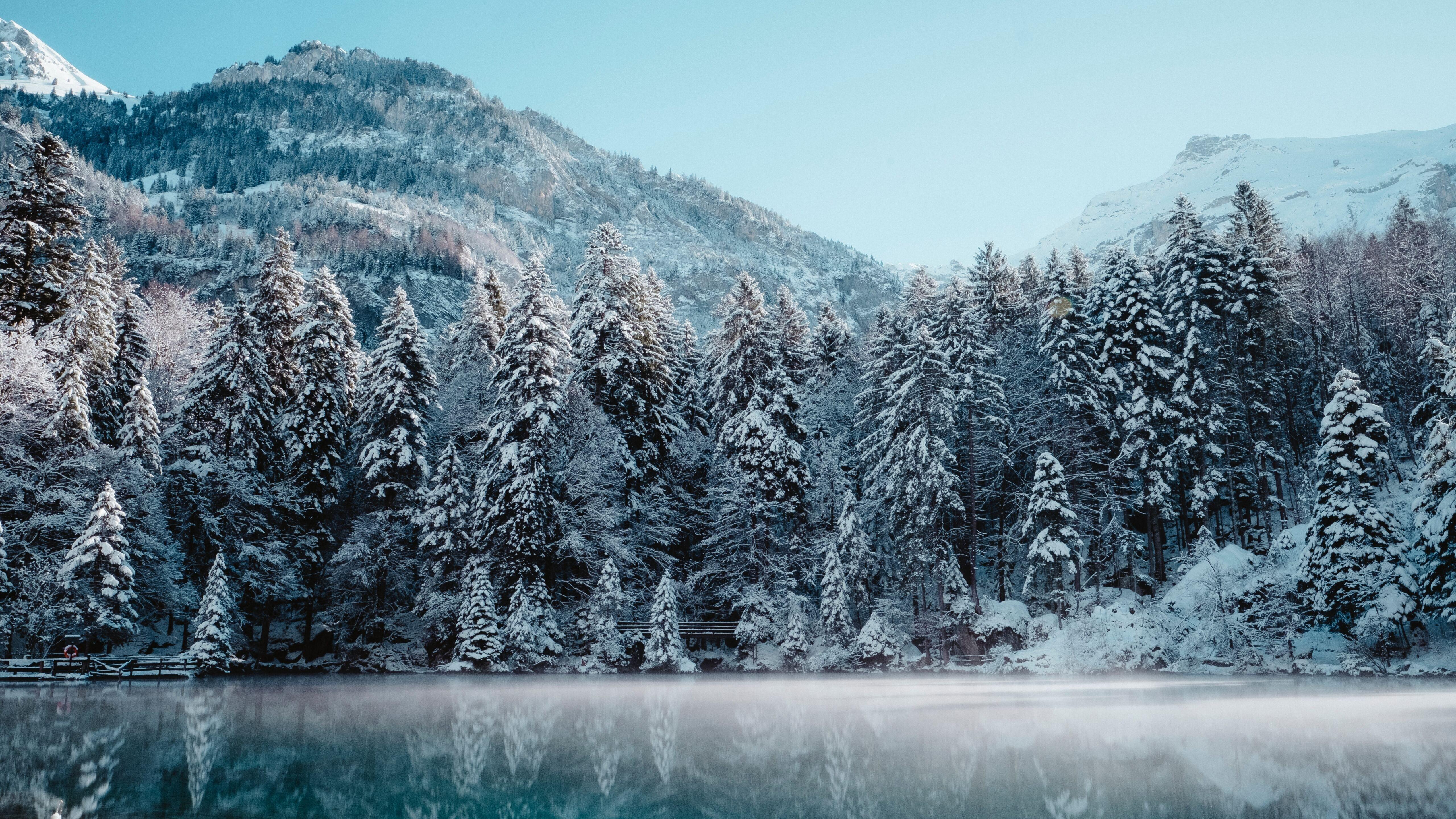 5120x2880 switzerland winter reflection 5k MacBook Air Wallpaper Download