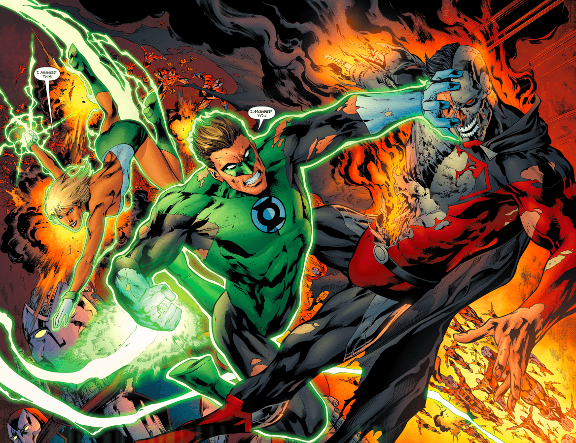 1168x899 Green Lantern Hal Jordan And Arisia VS Cyborg Superman