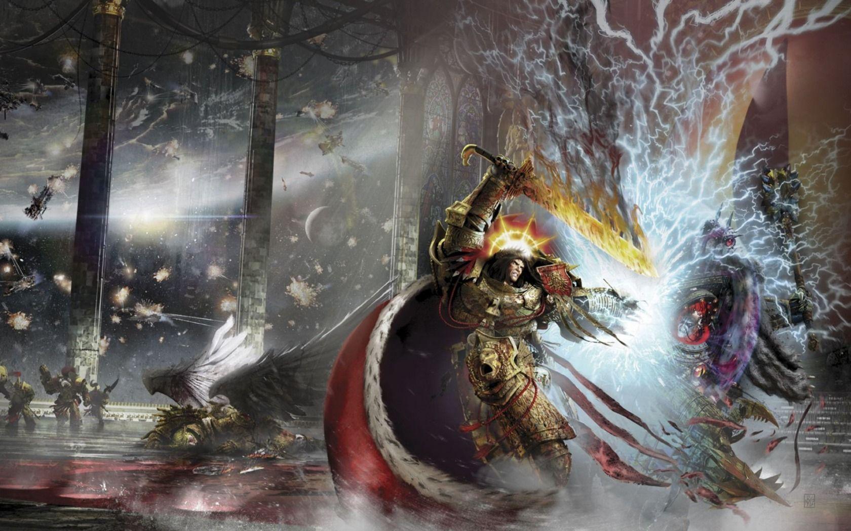 1680x1050 The God Emperor vs Horus. Warhammer 40k artwork, Warhammer, Warhammer 40k