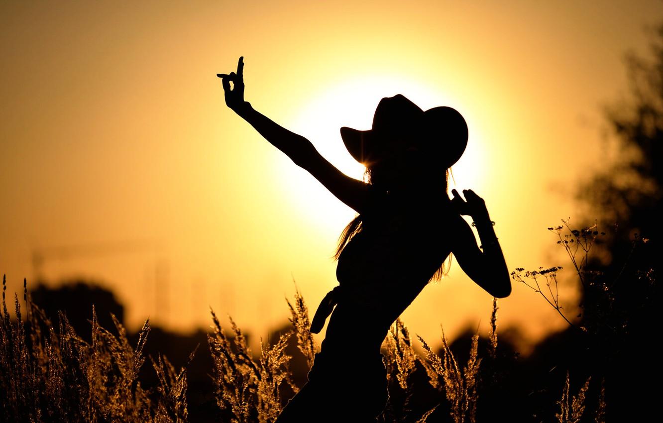 1332x850 Wallpaper girl, the sun, dance, silhouette image for desktop, section музыка