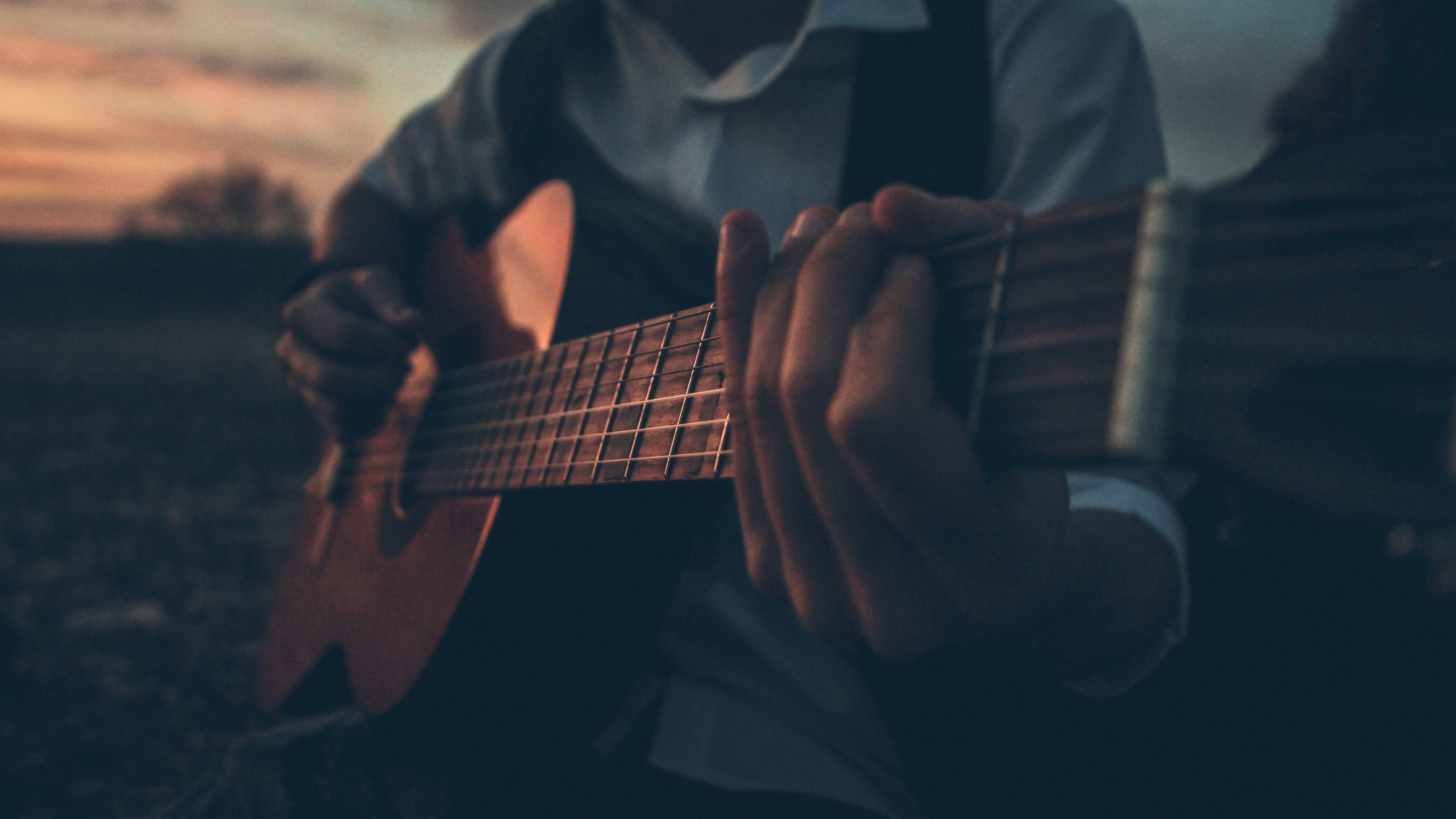 5184x2916 Boy Playing Guitar Outdoors 5k, HD Photography, 4k Wallpaper, Image, Background, Photo and Picture