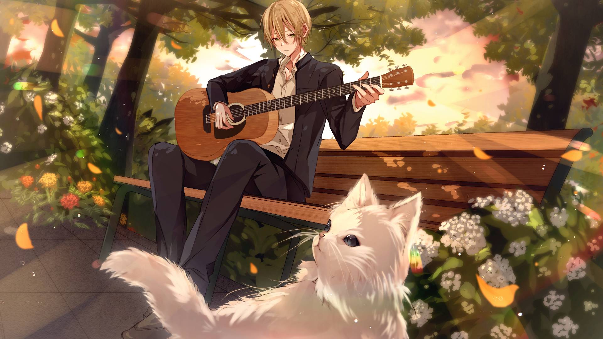 1920x1080 Anime Boy Playing Guitar Wallpaper, HD Anime 4K Wallpaper, Image, Photo and Background