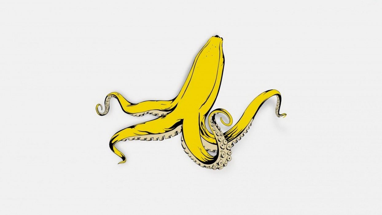 1244x700 OCTOPUS sealife underwater ocean sea art artwork banana wallpaper