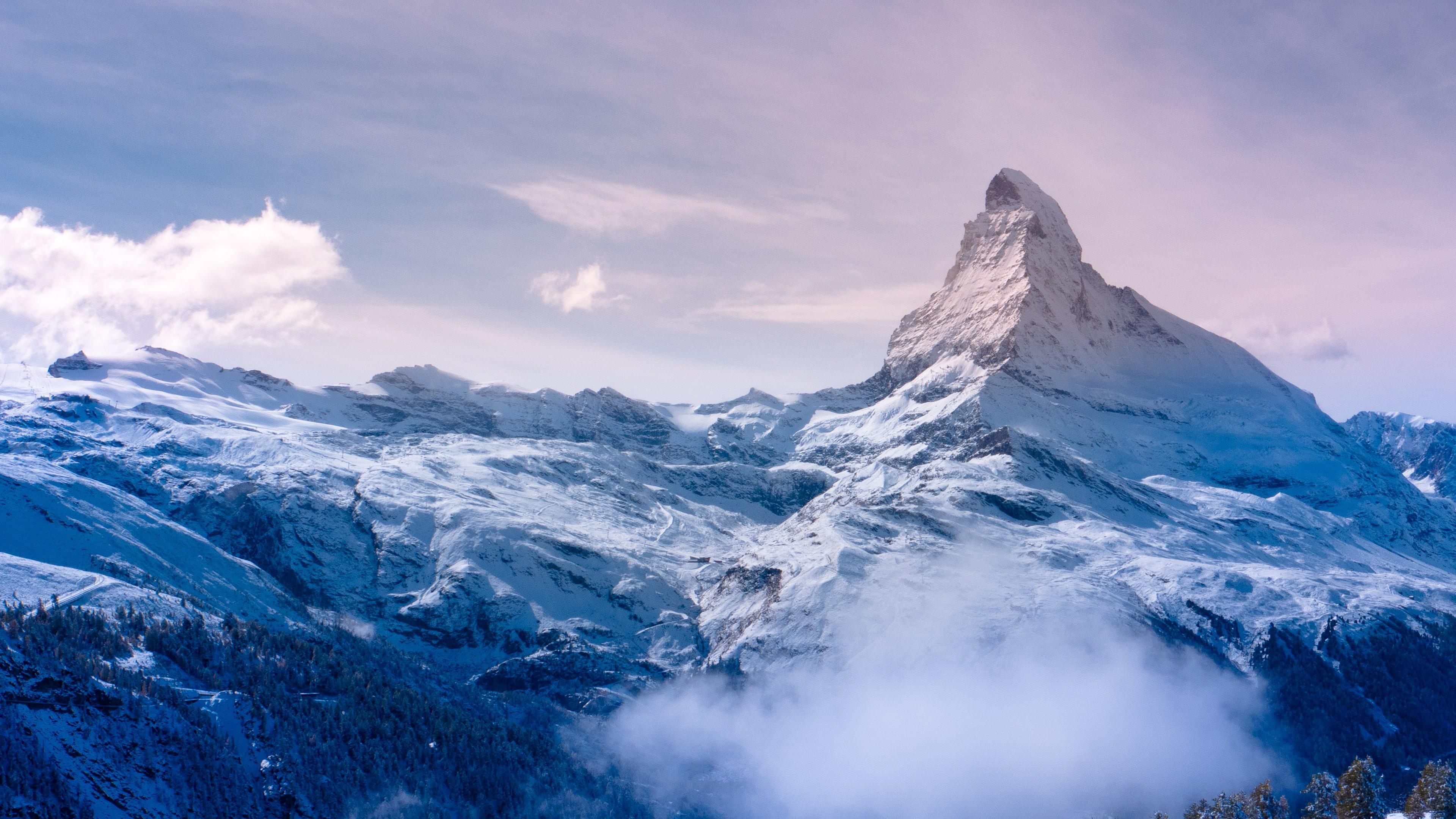 3840x2160 Swiss Alps, Matterhorn, landscape, snowy peak, mountains, clouds, Switzerland, Alps, snow, nature, Europe, Gallery HD Wallpaper