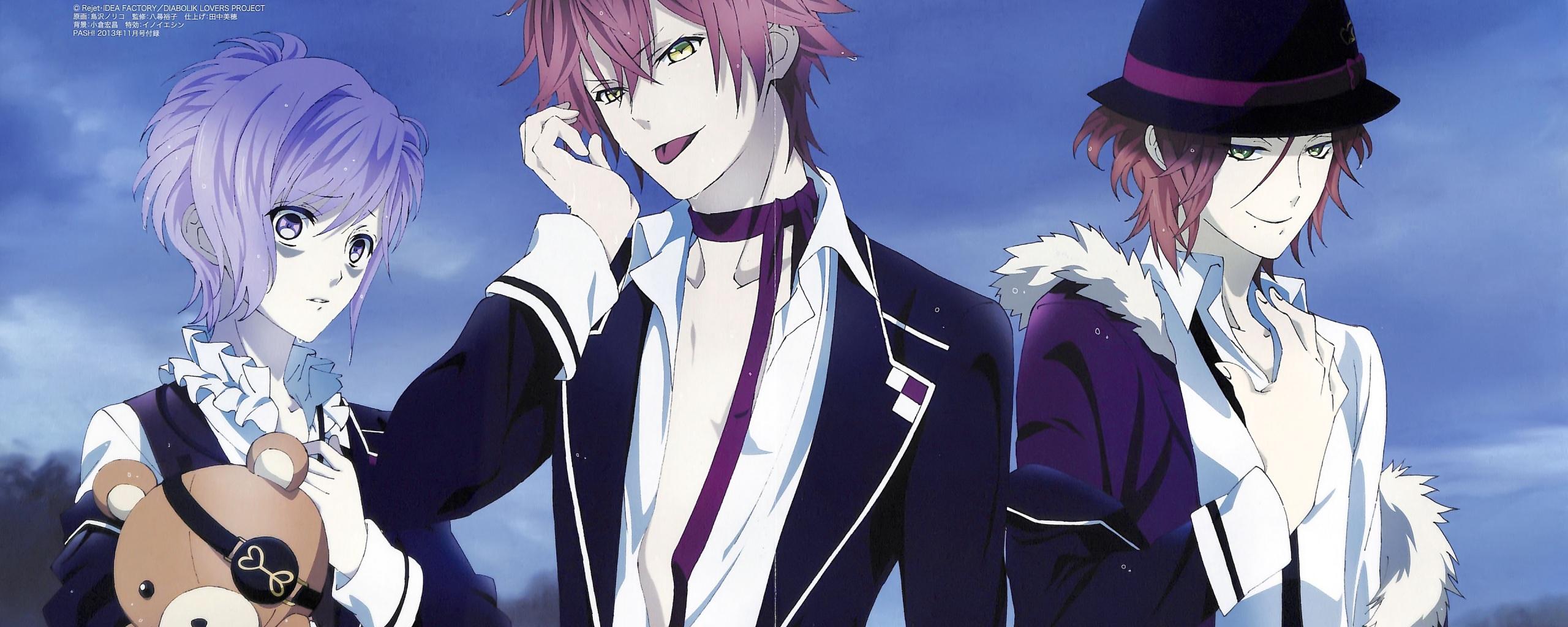 2560x1024 Wallpaper 4k diabolik lovers, sakamaki reiji, sakamaki kanato, sakamaki ayato 4k Wallpaper