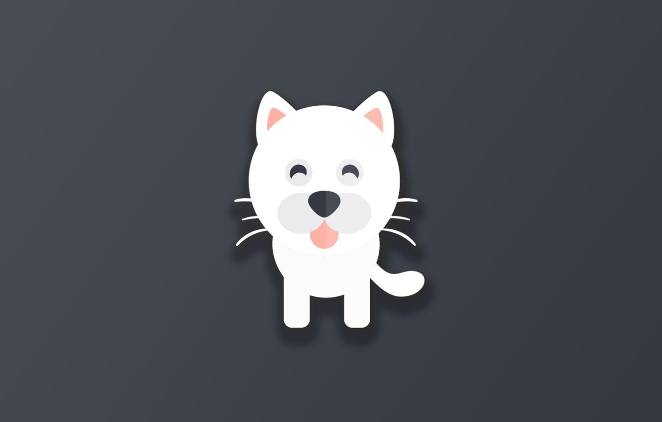1332x850 Wallpaper minimalism, Cat, animal, funny, digital art, artwork, cute, simple background, feline image for desktop, section минимализм