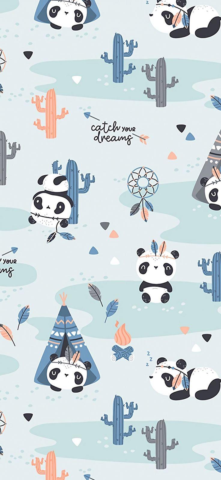 736x1593 Pandas, pattern, cute wallpaper. Funny wallpaper, Cute wallpaper, Wallpaper