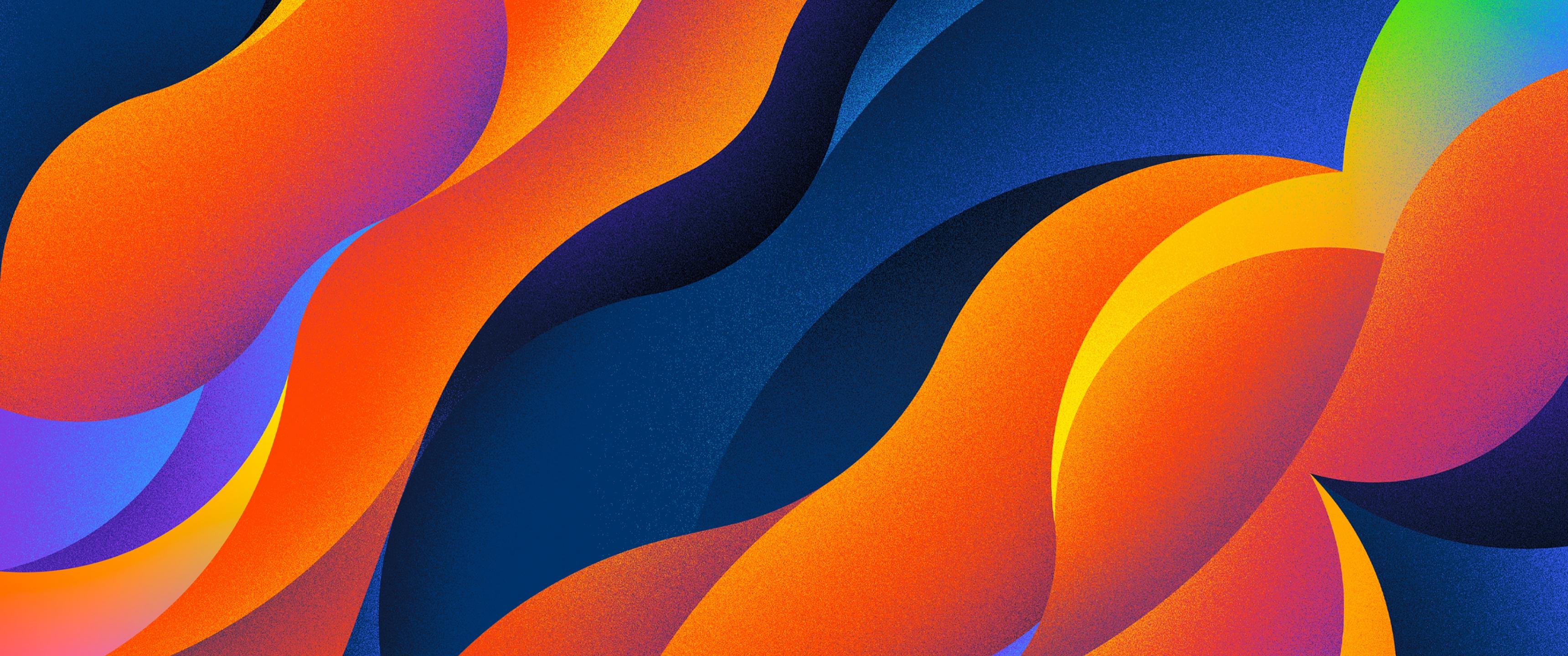 3440x1440 Colorful background Wallpaper 4K, Texture, Multicolor, Orange