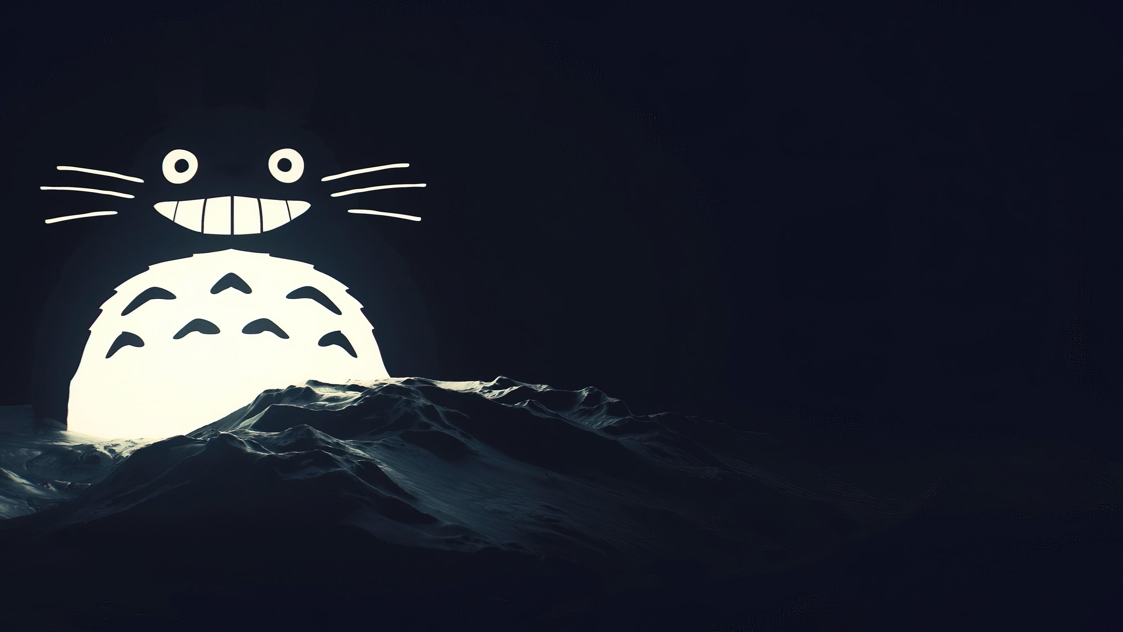 3840x2160 my neighbor totoro, simple, background, anime, 4k Gallery HD Wallpaper