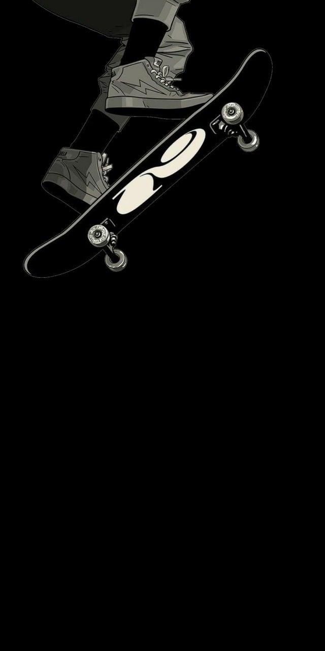 640x1280 Space wallpaper and a skateboard one