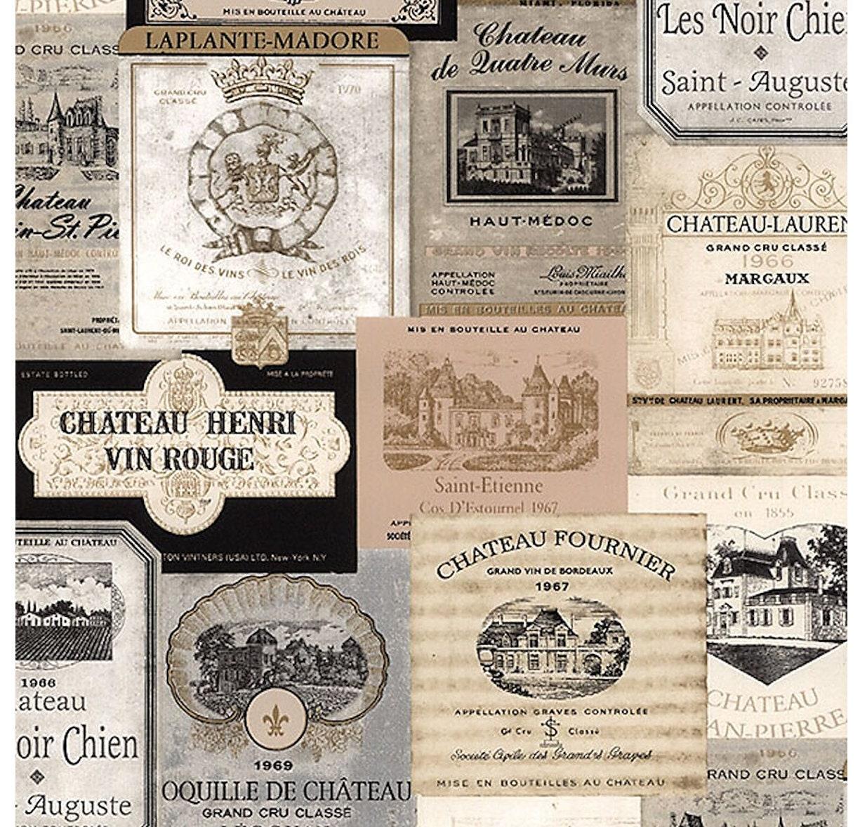 1225x1177 Buy French Vineyard Wine Label Wallpaper Tuscan Kitchen Online in India