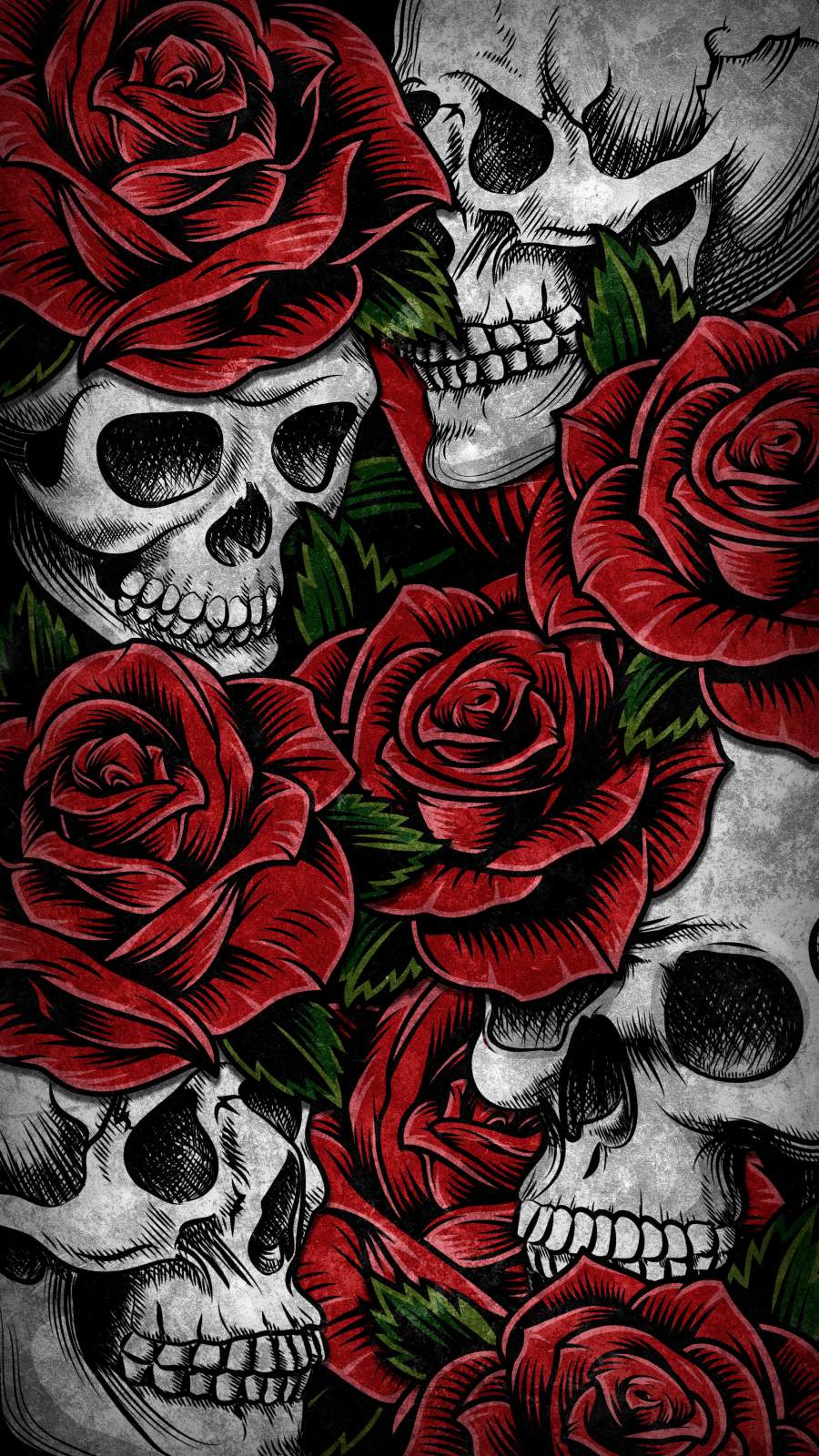900x1600 Roses And Skulls IPhone Wallpaper Wallpaper : iPhone Wallpaper