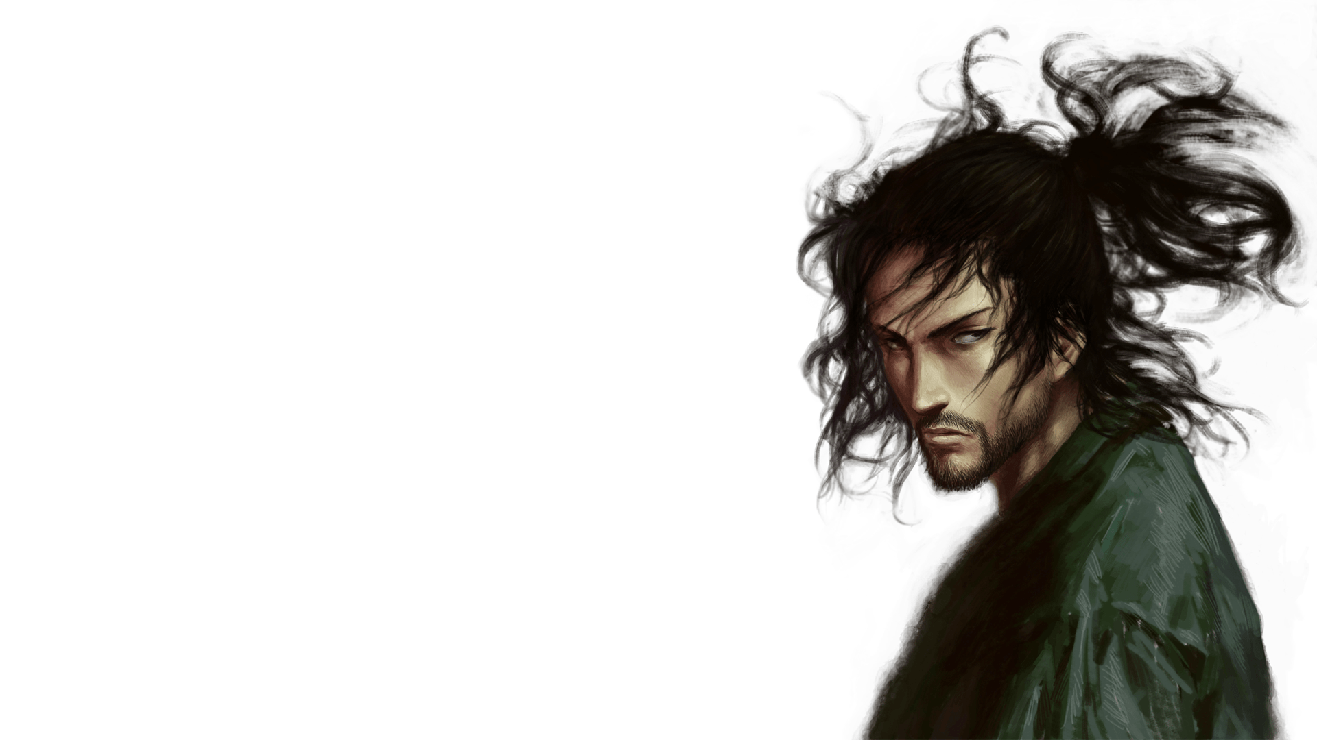 1920x1080 simple background, samurai, manga, Japan, Vagabond, Miyamoto Musashi, kimono Gallery HD Wallpaper