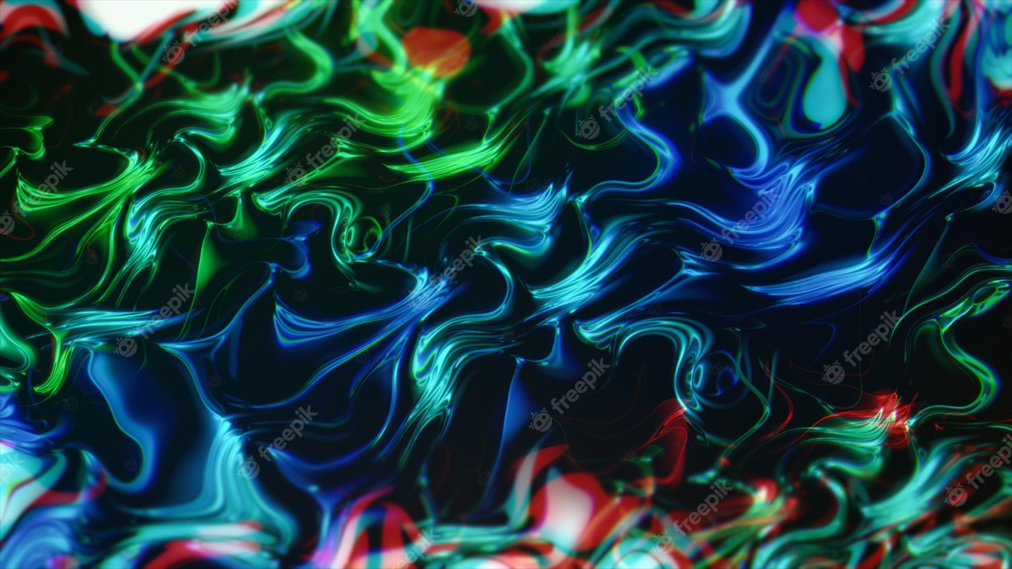 2000x1125 Premium Photo. Beautiful aqua, purple, blue and green smoke holographic background liquid animated, background holographic liquid. 3D rednering
