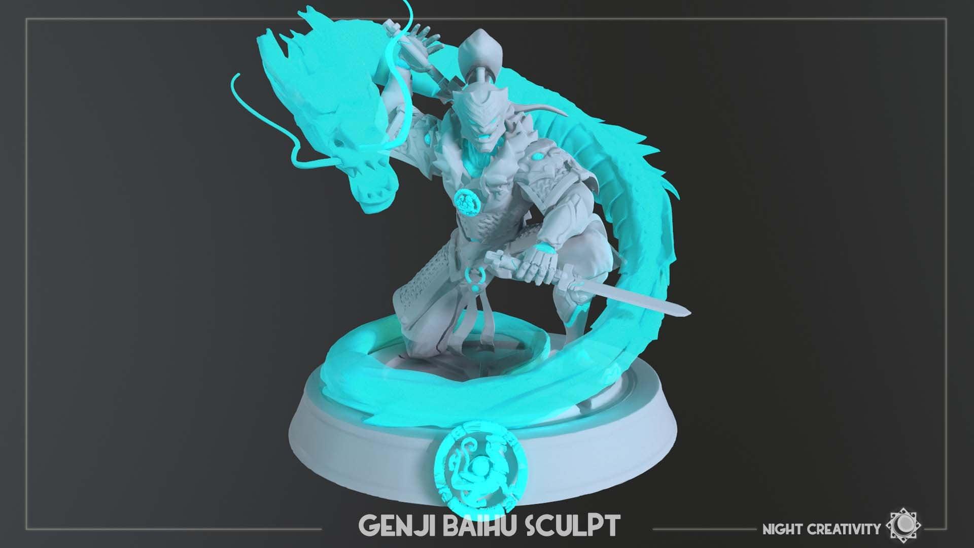 1920x1080 Genji Baihu Overwatch Hero Figure 3D PLA