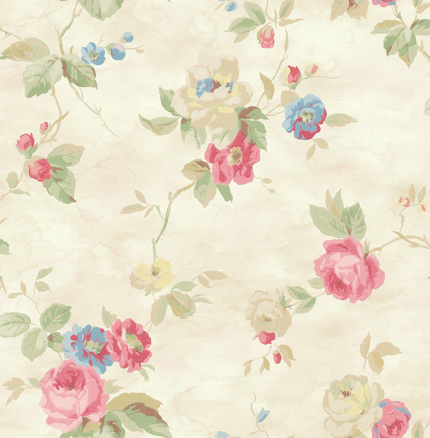 1500x1527 Pink Floral Wallpaper Blue Floral Wallpaper Chinoiserie Wallpaper Rose Wallpaper Floral Vintage Wallpaper Floral Victorian Wallpaper