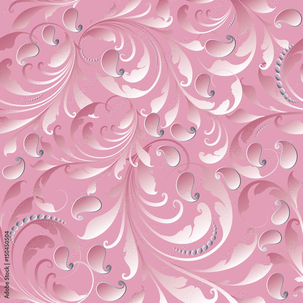 1000x1000 Paisley seamless pattern. Light pink