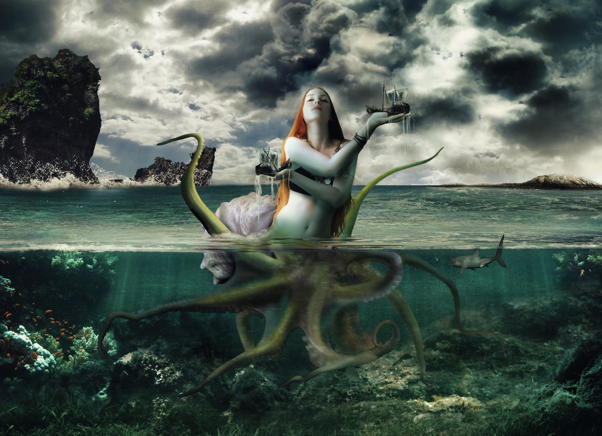 2480x1800 supernatural, Beings, Sea, Underwater, World, Fantasy, Girls, Mermaid Wallpaper HD / Desktop and Mobile Background