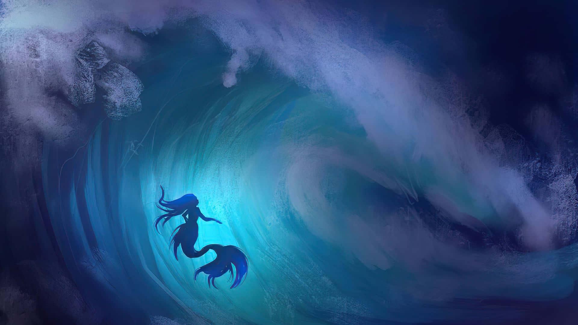1920x1080 Download Mermaid Glowing In The Dark Sea Wallpaper