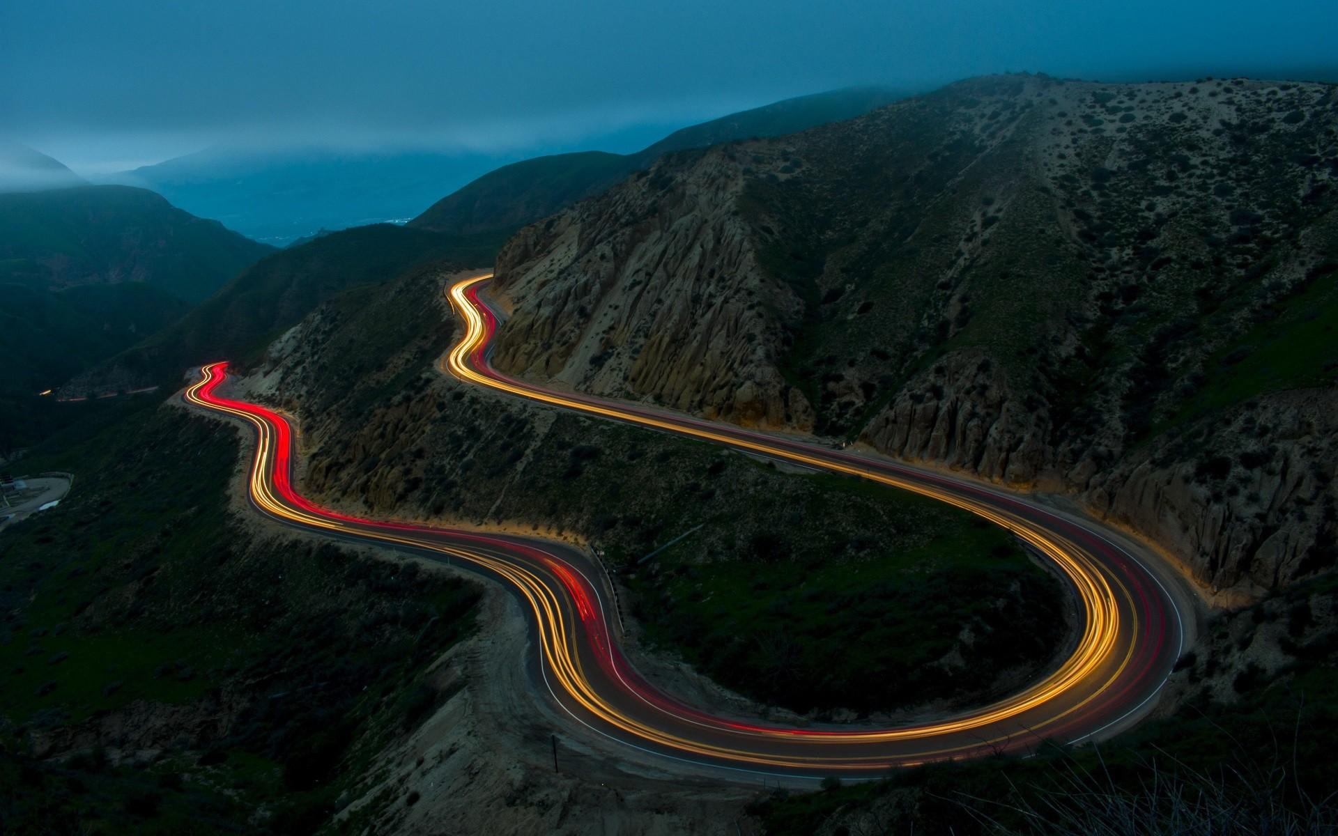 1920x1200 landscape, California, hairpin turns, long exposure, aerial view, road Gallery HD Wallpaper