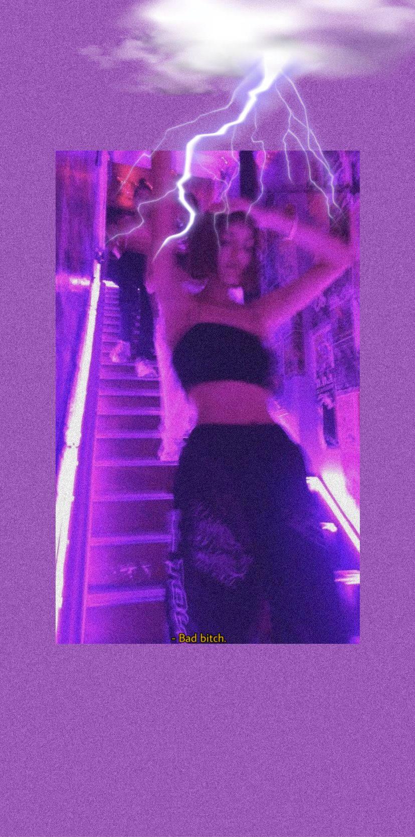 828x1668 Download Aesthetic Purple Baddie It Girl Wallpaper