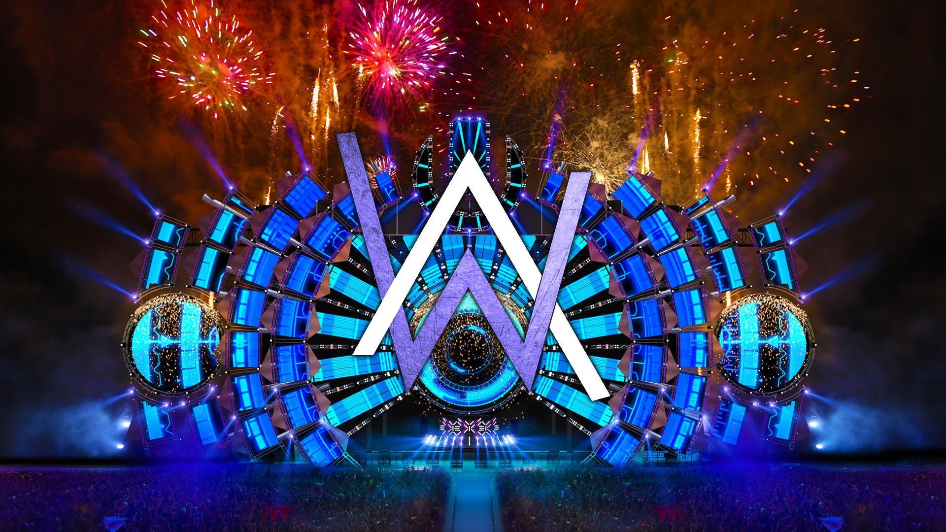 1920x1080 Alan Walker, Logo, Fireworks Wallpaper HD / Desktop and Mobile Background