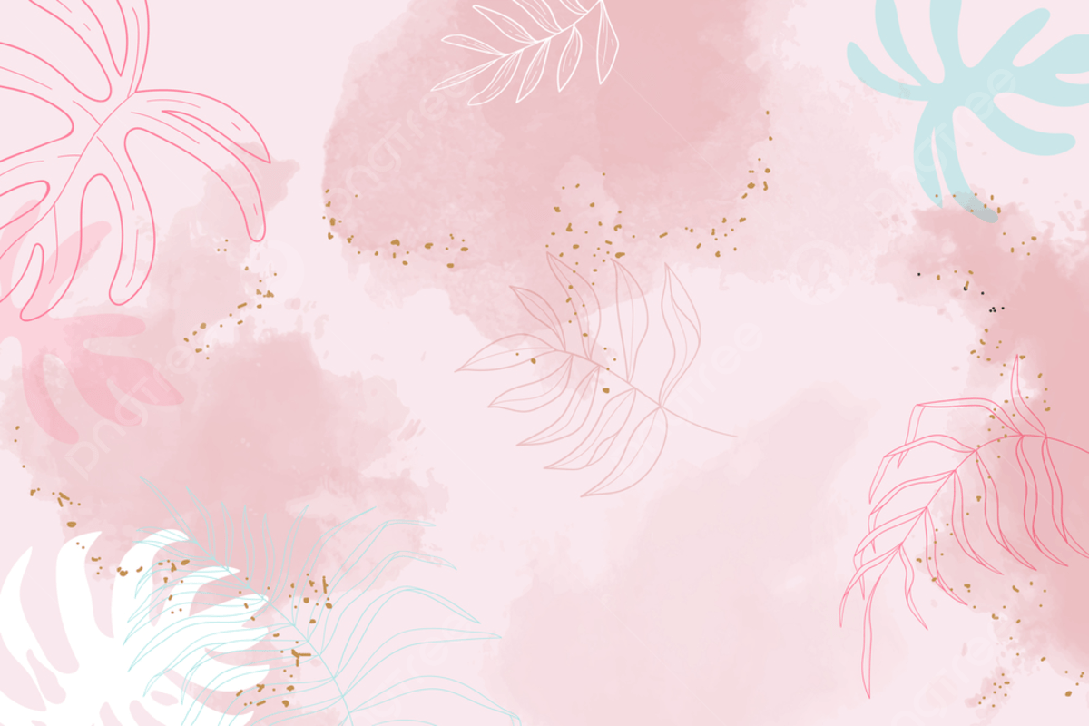 1200x800 Pink Leafy Watercolor Background Vector, Minimal, Natural, Pastel Background Image for Free Download
