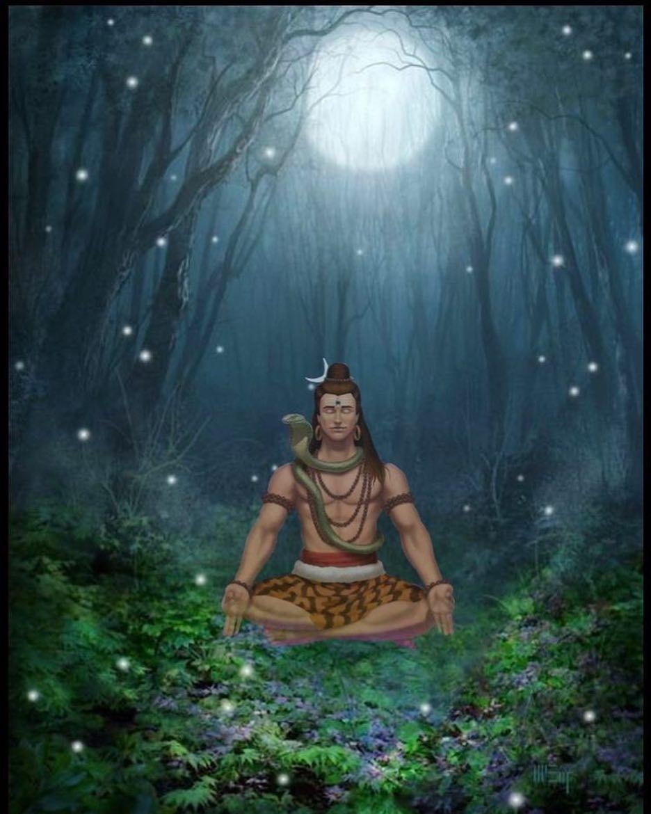 936x1170 Shiva Meditating Wallpaper