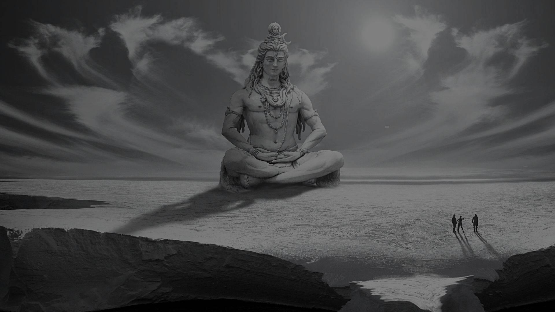 1920x1080 Download Dark Shiva Meditating On Water Wallpaper
