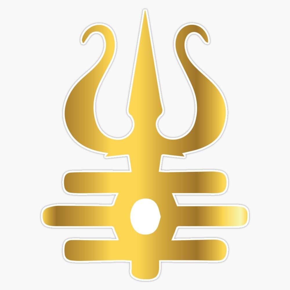 1000x1000 Lord Shiva Golden Trishul Designer Artwork Sticker Vinyl Bumper Sticker Decal Waterproof 5