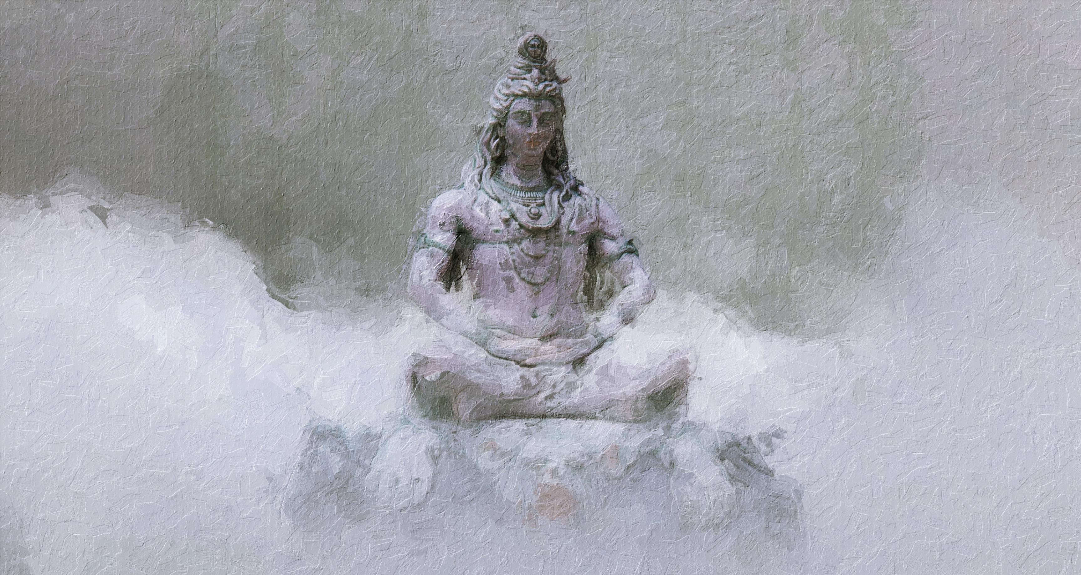 3453x1839 Digital Art, Shiva meditation, , Art