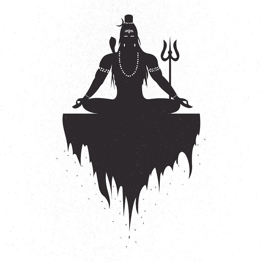900x900 Lord Shiva in deep meditation Digital Art