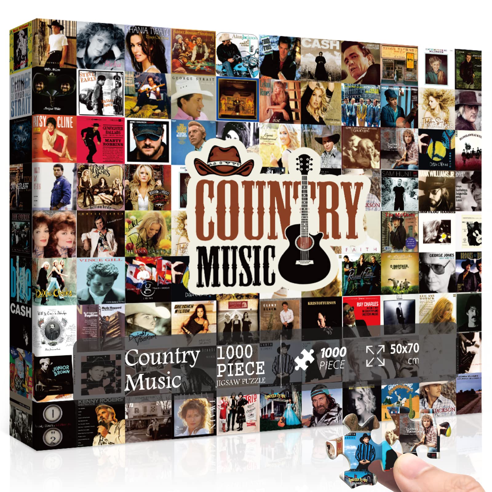 1600x1600 Country Music Jigsaw Puzzles 1000 Pieces, Album Cover Puzzles as Music Gifts, Rock Puzzles for Adult, Music Collection Puzzles Memories Country Music Greatest Hits of All Time : Toys & Games
