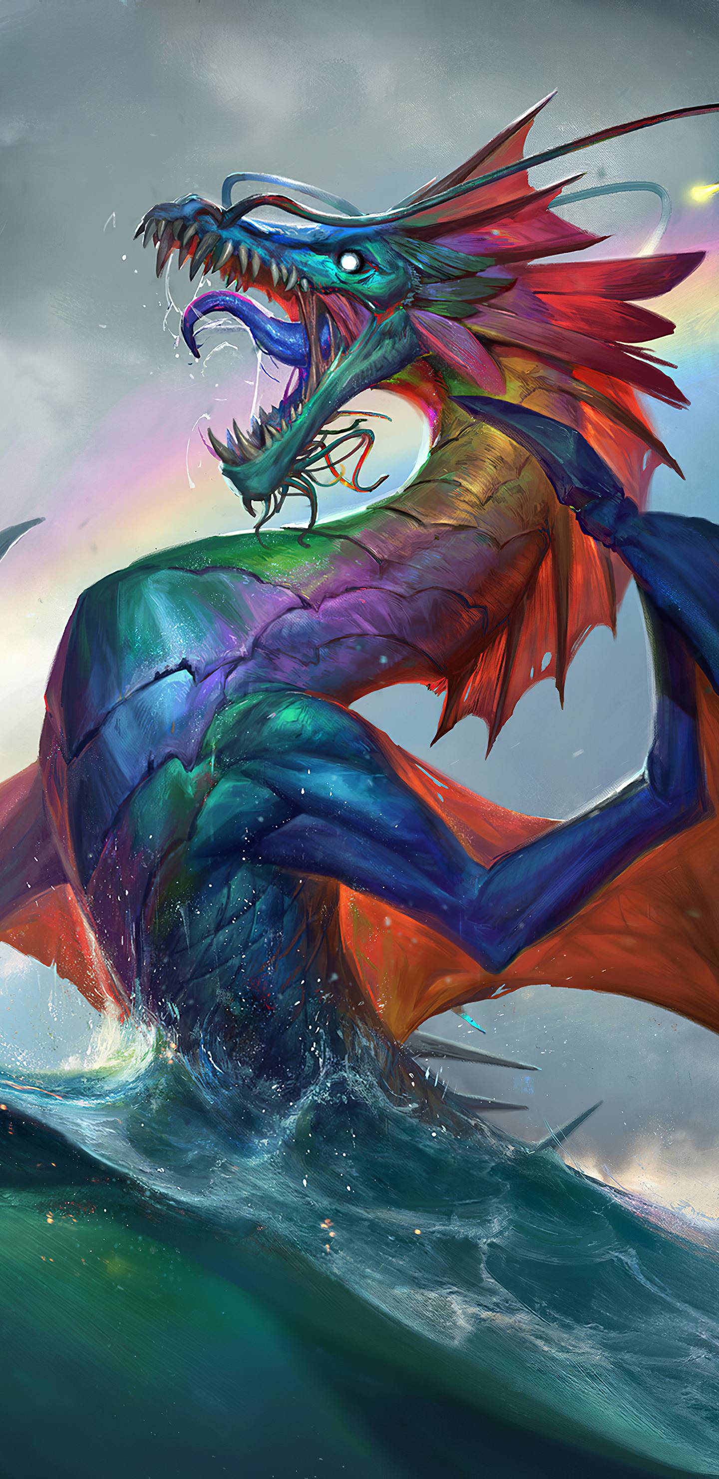 1440x2960 Rainbow Dragon 4k Samsung Galaxy Note S S SQHD HD 4k Wallpaper, Image, Background, Photo and Picture