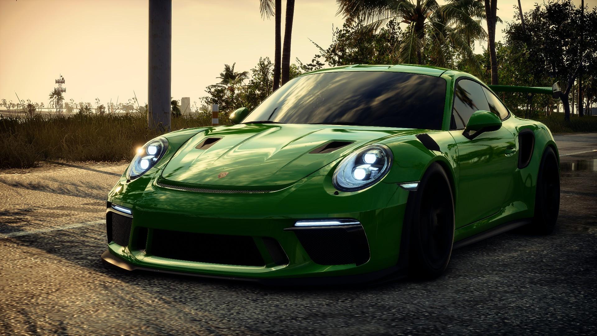 1920x1080 Photo wallpaper porsche front view, green supercars, Need For Speed Heat, cars picture on Fonwall