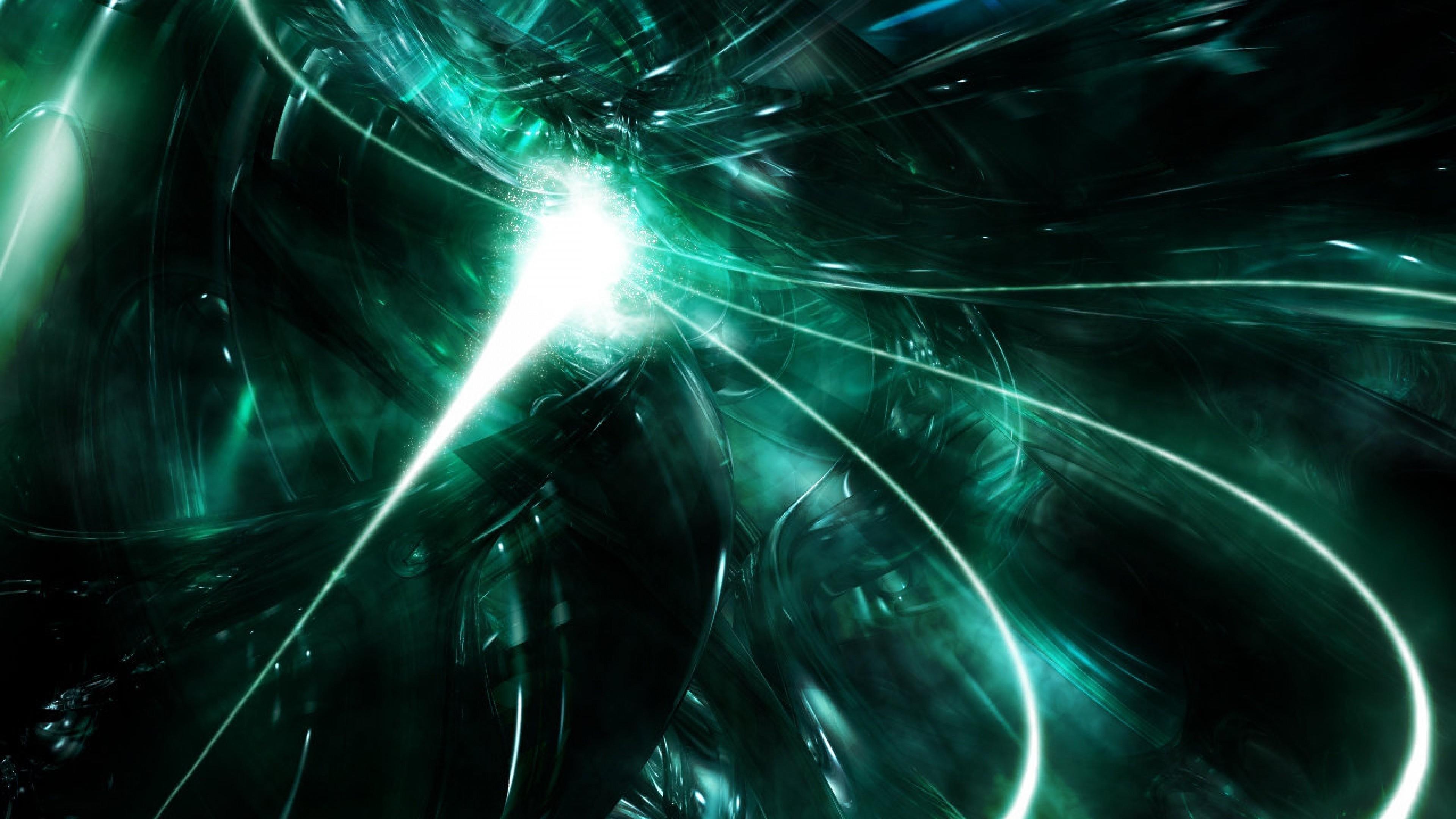 3840x2160 Wallpaper abstract, black, green, white