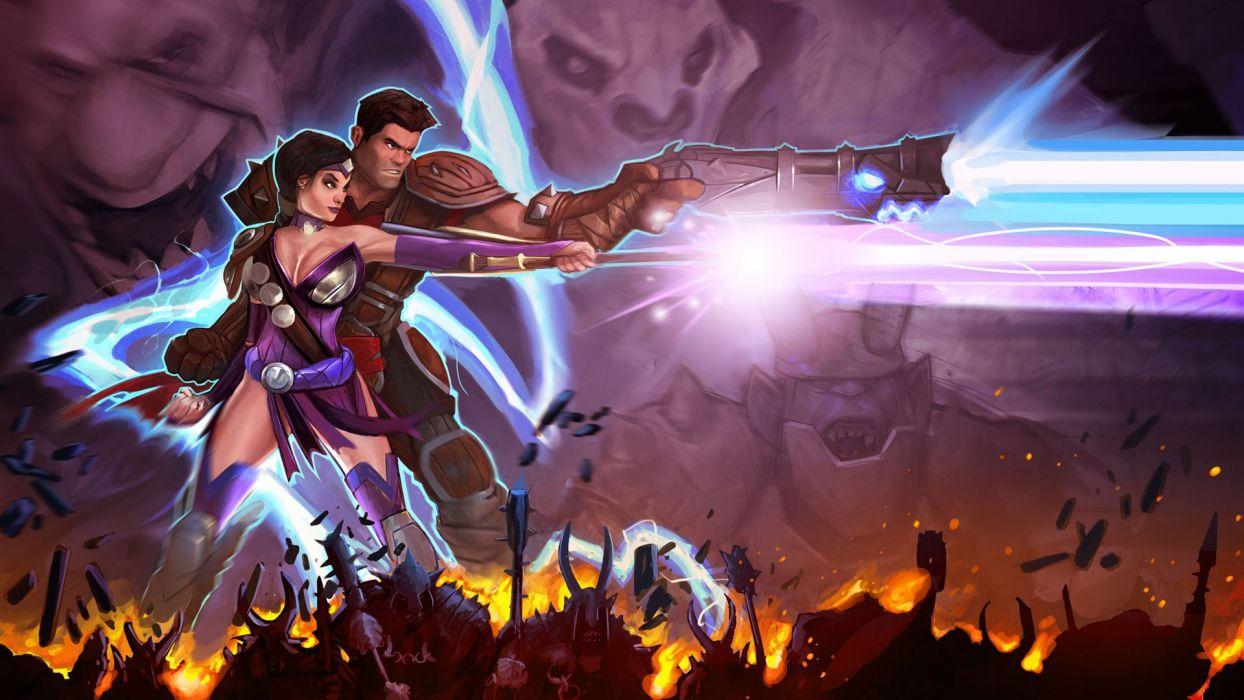 1244x700 ORCS MUST DIE fantasy fighting strategy action simulator 1omd tower defense warrior orc magic wallpaperx1080