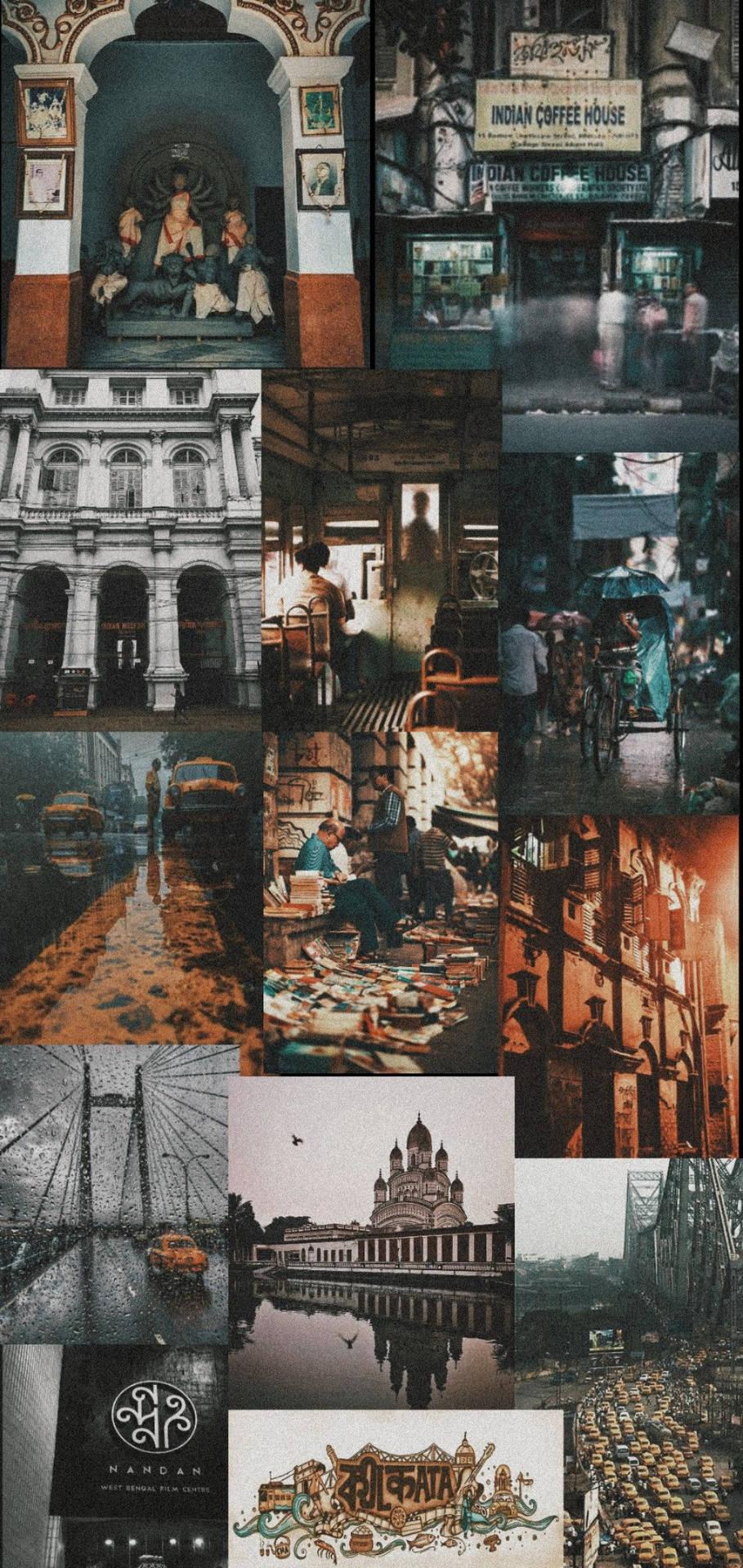 909x1920 Download Gritty Indian Aesthetic Collage Wallpaper