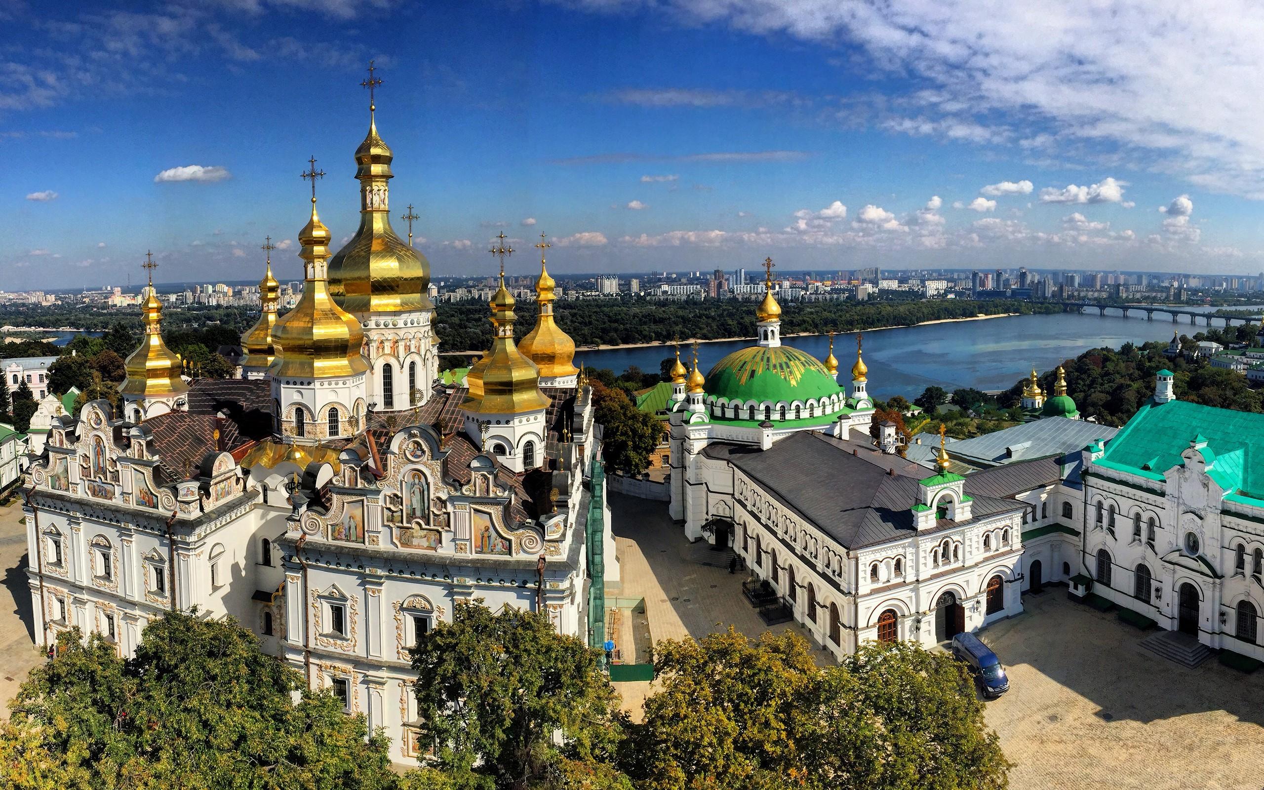 2560x1600 church, city, Kyiv, river, Ukraine Gallery HD Wallpaper