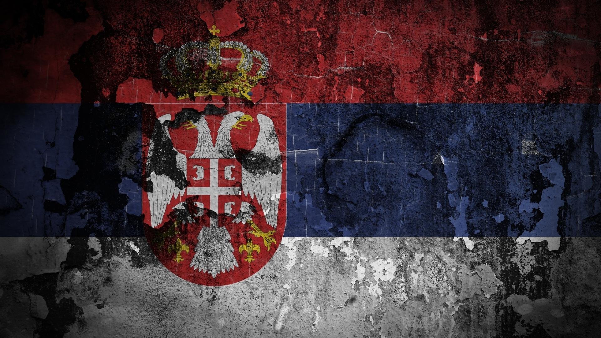 1920x1080 Flag, coat of arms, serbia